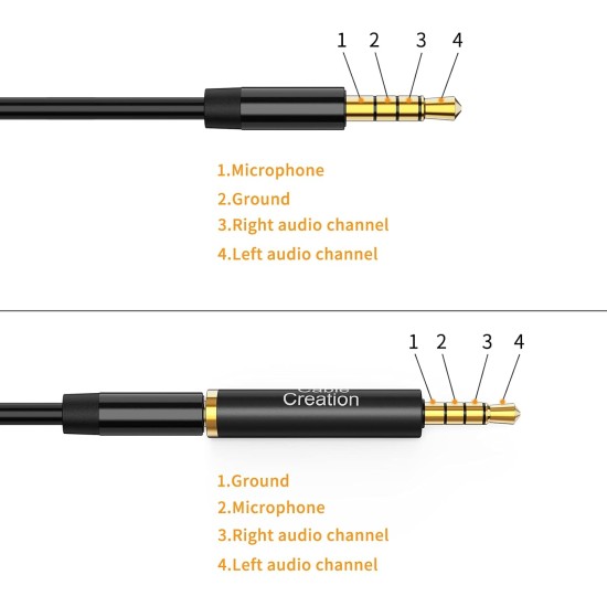 CableCreation Headphone Splitter, 3.5mm TRRS Stereo Audio Y Splitter Cable 3.5mm Male to 2 Port 3.5mm Female with 3.5mm Jack CTIA to OMTP Adapter Compatible with Laptop, PC, Tablet Black 0.66FT CableCreation Headphone Splitter, 3.5mm TRRS Stereo Audio Y Splitter Cable 3.5mm Male to 2 Port 3.5mm Female with 3.5mm Jack CTIA to OMTP Adapter Compatible with Laptop, PC, Tablet Black 0.66FT