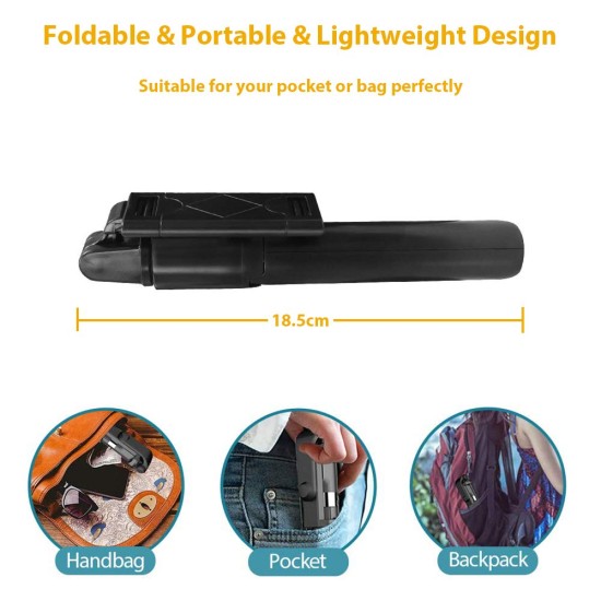 Bluetooth Extendable Wireless Ultra-Compact Selfie Stick with Remote and Tripod Stand for iPhone, Samsung, All Android, All Type C and More Bluetooth Extendable Wireless Ultra-Compact Selfie Stick with Remote and Tripod Stand for iPhone, Samsung, All Android, All Type C and More