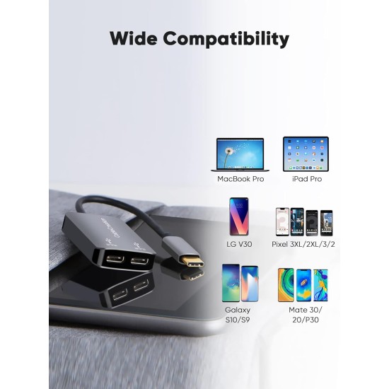 CableCreation USB C Headphone Audio Adapter, 2-in-1 Type-C to Dual Type-C hub Digital Audio& PD Charging Adapter,USB C Splitter for Google Pixel 2/3, Galaxy Note 9/S8/S9/S10 CableCreation USB C Headphone Audio Adapter, 2-in-1 Type-C to Dual Type-C hub Digital Audio& PD Charging Adapter,USB C Splitter for Google Pixel 2/3, Galaxy Note 9/S8/S9/S10