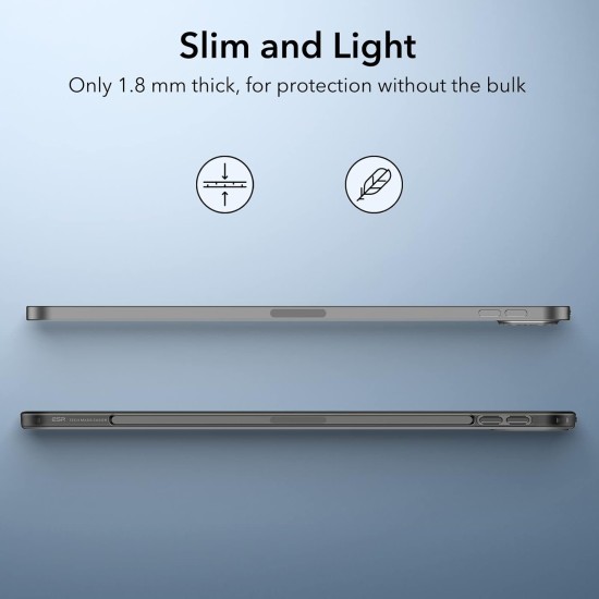 ESR for iPad Pro 11 inch Case (2022/2021, 4th/3rd Generation), Transparent Matte Back Cover, Soft Protective, Supports Pencil 2, Project Zero Series Case, Frosted Black