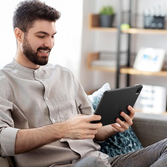 ESR for iPad Pro 11 inch Case (2022/2021, 4th/3rd Generation), Transparent Matte Back Cover, Soft Protective, Supports Pencil 2, Project Zero Series Case, Frosted Black