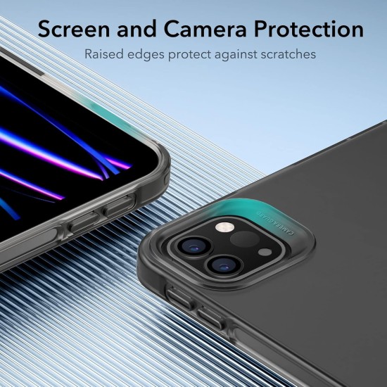 ESR for iPad Pro 11 inch Case (2022/2021, 4th/3rd Generation), Transparent Matte Back Cover, Soft Protective, Supports Pencil 2, Project Zero Series Case, Frosted Black