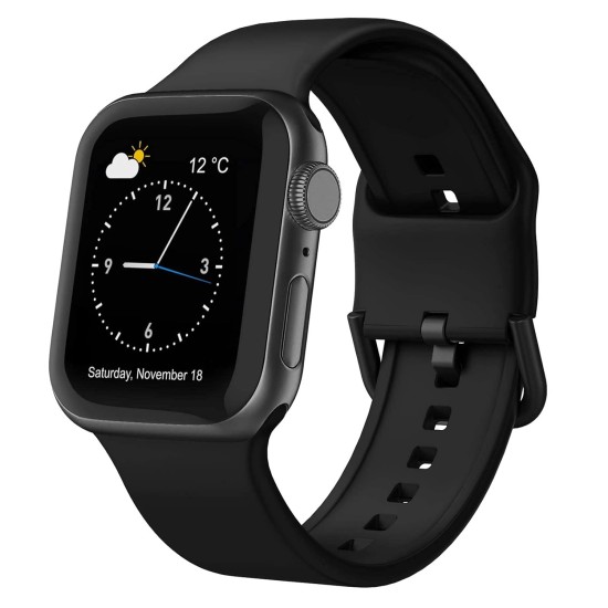 VEMIGON Compatible with Apple Watch Straps 49mm 45mm 44mm 42mm, Soft Silicone band with Classic Clasp for iWatch Series 8 7 6 5 4 3 2 1 SE Ultra (Watch Not Included)(49/45/44/42mm, Black) VEMIGON Compatible with Apple Watch Straps 49mm 45mm 44mm 42mm, Soft Silicone band with Classic Clasp for iWatch Series 8 7 6 5 4 3 2 1 SE Ultra (Watch Not Included)(49/45/44/42mm, Black)