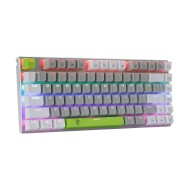 HUO JI Mechanical Gaming Keyboard Blue Switches Hot Swappable, E-YOOSO Z-88 Rainbow LED Backlit, USB Type-C Wired 81 Keys, for Desktop, PC Black