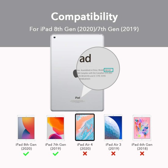 ESR Trifold Case for iPad 9/8/7 Gen (2021, 2020, 2019), Auto Sleep/Wake, Lightweight Hard Case, Trifold Stand, Ascend Series, Gray ESR Trifold Case for iPad 9/8/7 Gen (2021, 2020, 2019), Auto Sleep/Wake, Lightweight Hard Case, Trifold Stand, Ascend Series, Gray