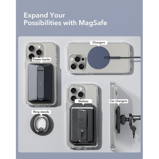 ESR Magnetic Ring 360, Compatible with MagSafe Sticker, Universal Magnetic Kit for iPhone 16/15/14/13/12/11/X Series, Galaxy Samsung ESR Magnetic Ring 360, Compatible with MagSafe Sticker, Universal Magnetic Kit for iPhone 16/15/14/13/12/11/X Series, Galaxy Samsung