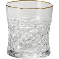 Morocco Whisky Glass 330 ml - Set of 6 Pcs YG1684 - With Gold Line 