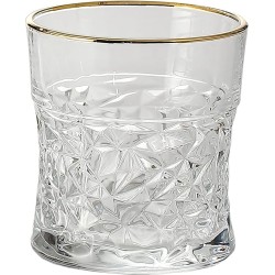 Morocco Whisky Glass 330 ml - Set of 6 Pcs YG1684 - With Gold Line 