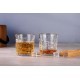 Cairo Whisky Glass 330 ml - Set of 6 Pcs YG1687 - With Gold Line