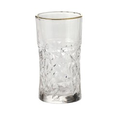Morocco Water Glass 290 ml - Set of 6 Pcs YG1692 with Gold line