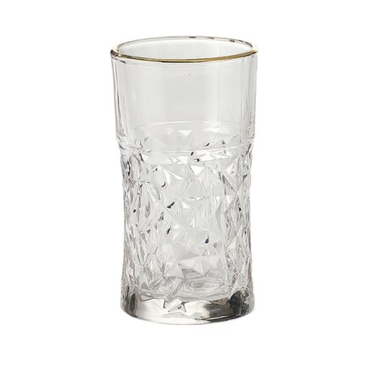 Morocco Water Glass 290 ml - Set of 6 Pcs YG1692 with Gold line