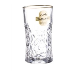 Morocco Water Glass 290 ml - Set of 6 Pcs YG1692 with Gold line