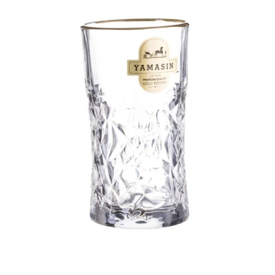 Morocco Water Glass 290 ml - Set of 6 Pcs YG1692 with Gold line
