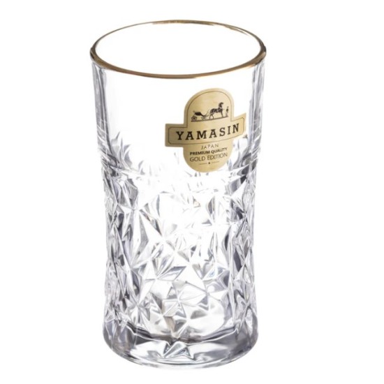 Morocco Water Glass 290 ml - Set of 6 Pcs YG1692 with Gold line