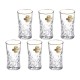 Morocco Water Glass 290 ml - Set of 6 Pcs YG1692 with Gold line