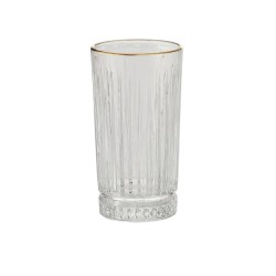 Dubai Water Glass 290 ml - Set of 6 Pcs YG1694 - With Gold Line