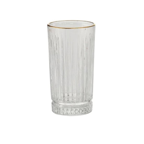 Dubai Water Glass 290 ml - Set of 6 Pcs YG1694 - With Gold Line
