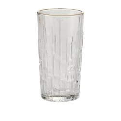 Cairo Water Glass 290 ml - Set of 6 Pcs with Gold Line