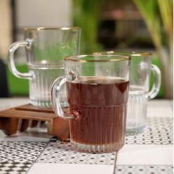 Casablanca Beer Mug 490ml - Set of 4 Pcs - With Gold Line YG1874