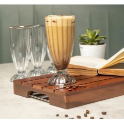 California Falooda Glass 370 ml - Set of 4 Pcs with Gold Line YG1876