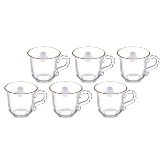 Crystal Glass Mug 210ml - Set Of 6 Pcs YG19539
