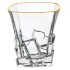 Crystal Whisky Glass - 350ml Set of 6 Pcs YG19543 - With Gold Line