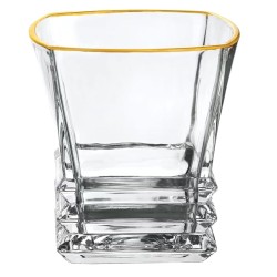 Crystal Whisky Glass 350ml - Set of 6 Pcs YG19545 - With Gold Line 