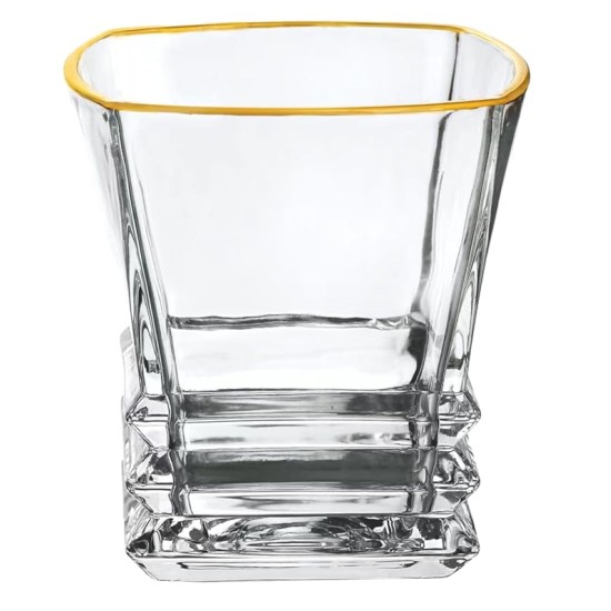 Crystal Whisky Glass 350ml - Set of 6 Pcs YG19545 - With Gold Line 