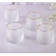 Crystal Rolling Juice Glass - 165 ml Set of 6 Pcs YG19549 -With Gold Line Crystal Rolling Juice Glass - 165 ml Set of 6 Pcs YG19549 -With Gold Line