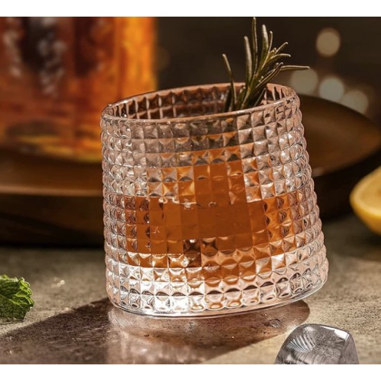 Crystal Rolling Juice Glass - 165 ml Set of 6 Pcs YG19549 -With Gold Line Crystal Rolling Juice Glass - 165 ml Set of 6 Pcs YG19549 -With Gold Line