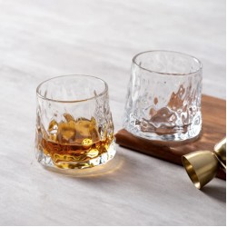 Crystal Rolling Juice Glass 165ml - Set of 6 Pcs  YG19550 - With Gold Line