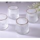 Crystal Rolling Juice Glass 165ml - Set of 6 Pcs with Gold Line YG19551