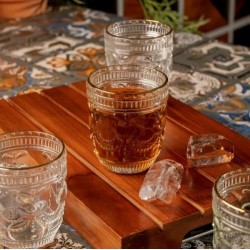 Crystal Whisky Glass 340ml Set of 6 Pc YG19555 - With Gold Line 