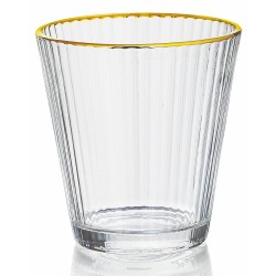 Crystal Whisky Glass 315ML Set of 6 Pcs YG19557 - With Gold Line