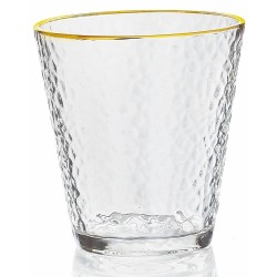 Crystal Whisky Glass 315ml Set of 6 Pcs YG19558 - With Gold Line