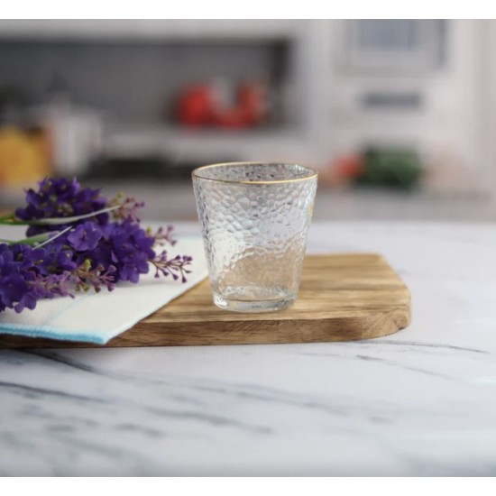 Crystal Whisky Glass 315ml Set of 6 Pcs YG19558 - With Gold Line Crystal Whisky Glass 315ml Set of 6 Pcs YG19558 - With Gold Line