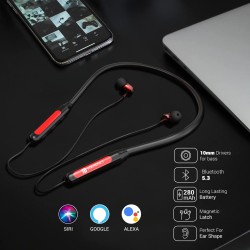 Portronics Harmonics Z3 Wireless Bluetooth 5.3 Neckband in Ear Earphones with Mic, 30 Hrs Playtime, Magnetic Latch, IPX5 Water Resistant, Type C Fast Charging(Red) Portronics Harmonics Z3 Wireless Bluetooth 5.3 Neckband in Ear Earphones with Mic, 30 Hrs Playtime, Magnetic Latch, IPX5 Water Resistant, Type C Fast Charging(Red)