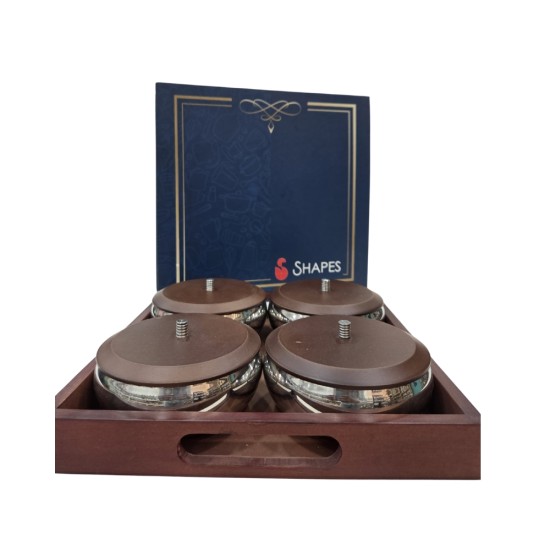 SHAPES Serving Bowl 9pc set Wooden Tray