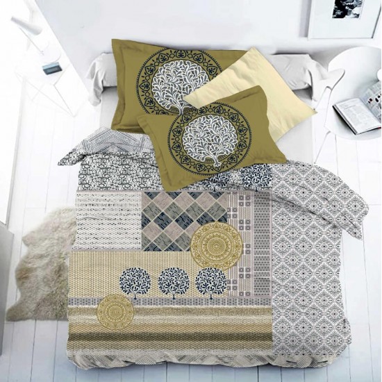 Bella Casa, Double Bedsheet Set with 2 Pillow Covers 100% Cotton -Wonder Bella Casa, Double Bedsheet Set with 2 Pillow Covers 100% Cotton -Wonder