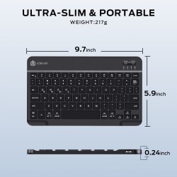 iClever Wireless Keyboard for Mac BK04, Bluetooth Keyboard for Tablet, Universal Slim Portable, 7-Colors Backlit Keyboard iClever Wireless Keyboard for Mac BK04, Bluetooth Keyboard for Tablet, Universal Slim Portable, 7-Colors Backlit Keyboard