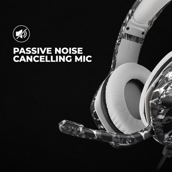 Cosmic Byte GS430 Gaming Headphone, 7 Color RGB LED and Microphone for PC, PS5, Xbox, Mobiles, Tablets, Laptops (Camo Black) Cosmic Byte GS430 Gaming Headphone, 7 Color RGB LED and Microphone for PC, PS5, Xbox, Mobiles, Tablets, Laptops (Camo Black)