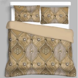 Bella Casa, Double Bedsheet Set with 2 Pillow Covers 100% Cotton -Gulmarg