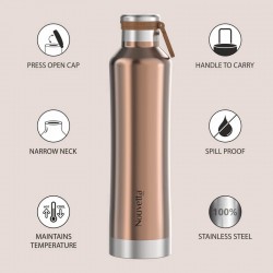 Nouvetta Jet Double Wall Stainless Steel Flask Bottle, 750 ml- Grey Nouvetta Jet Double Wall Stainless Steel Flask Bottle, 750 ml- Grey