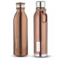 Nouvetta Emirates Double Wall Bottle - Copper 750 ml Bottle (Pack of 2, Copper, Steel)