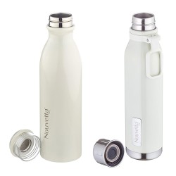 Nouvetta Double Wall Bottle - White 750 ml Bottle (Pack of 2, White, Steel) Nouvetta Double Wall Bottle - White 750 ml Bottle (Pack of 2, White, Steel)