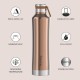 Nouvetta Etihad Double Wall Bottle - Copper 750 ml Bottle (Pack of 2, copper, Steel)