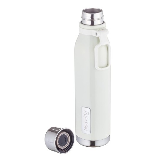 Nouvetta Etihad Double Wall Bottle - White 750 ml Bottle (Pack of 2, White, Steel)