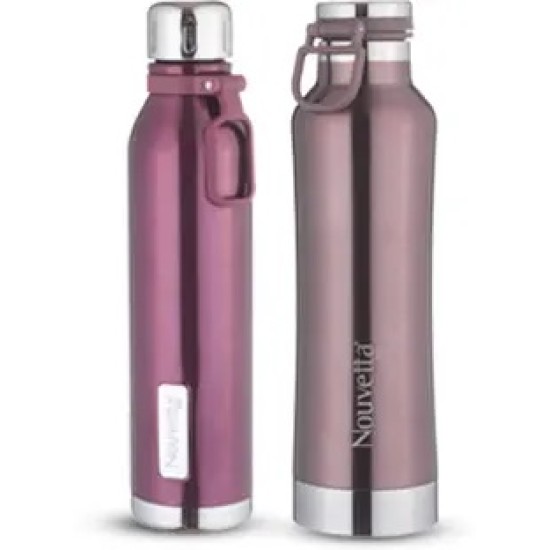 Nouvetta Etihad Double Wall Bottle - Rose Gold 750 ml Bottle (Pack of 2, Rose Gold, Steel)