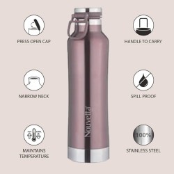 Nouvetta Etihad Double Wall Bottle - Rose Gold 750 ml Bottle (Pack of 2, Rose Gold, Steel) Nouvetta Etihad Double Wall Bottle - Rose Gold 750 ml Bottle (Pack of 2, Rose Gold, Steel)