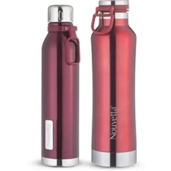 Nouvetta Etihad Double Wall Bottle - Red 750 ml Bottle  (Pack of 2, Red, Steel) 